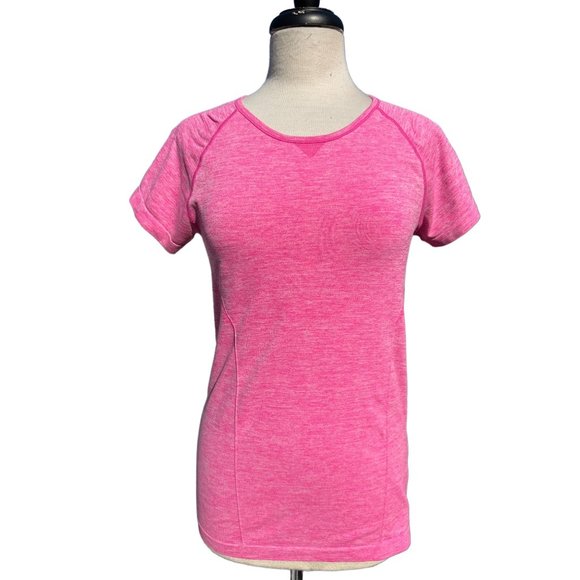 Ideology Womans Tech Top Short Sleeve Hot Pink Workout Activewear Pullover Small - Picture 1 of 8